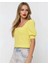 Kadın Sarı Kare Yaka Örme Bluz HZL22W-BD104091 2