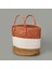 Urban Delight Dekoratif Sepet - Krem / Turuncu - 27X28 cm 1