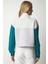 Fermuarlı Yaka Şardonlu Örme Crop Sweatshirt LNJ0018 Gri Zümrüt Yeşili 5