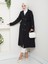 Kadın Örme Kapitone Kuşaklı Düğmeli Siyah Trenç 2