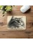 Bej Arka Planlı Karakalem Kedi Tasarımı - 19X23 cm 2 mm Dikdörtgen Ithal Baskılı Mouse Pad 4