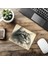 Bej Arka Planlı Karakalem Kedi Tasarımı - 19X23 cm 2 mm Dikdörtgen Ithal Baskılı Mouse Pad 6
