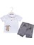 Pike Tshırt Kot Şort Takım Beyaz 1