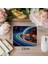 Turuncu-Mavi Işıklı Gezegen Manzaralı Mousepad - 19X23 cm 2 mm Dikdörtgen Ithal Baskılı Mouse Pad 1