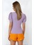Kadın Lila Kare Yaka Örme Bluz HZL22W-BD104091 3