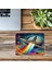 Satürn Yörüngesinde Renkli Roket Mousepad - 19X23 cm 2 mm Dikdörtgen Ithal Baskılı Mouse Pad 3