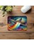 Satürn Yörüngesinde Renkli Roket Mousepad - 19X23 cm 2 mm Dikdörtgen Ithal Baskılı Mouse Pad 4