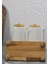 Porselen Yağdanlık Seti - Ahşap Stantlı 2X600 ml 4