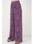 Kadın Desenli Viskon Pantolon 6749 - Mor 2