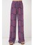 Kadın Desenli Viskon Pantolon 6749 - Mor 4
