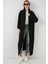 Kadın Uzun Oversize Triko Hırka 15924 - Siyah 1