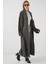 Kadın Uzun Oversize Triko Hırka 15924 - Antrasit 3