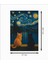 Van Gogh Art Kediler Dekoratif Retro Ahşap Poster 2