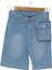 Taşlı Kız Kot Şort Mavi 1