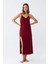 Kadın Ip Askılı Bordo Uzun Gecelik 901 2