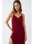 Kadın Ip Askılı Bordo Uzun Gecelik 901 4