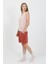 Kadın Kalın Askılı Pamuk Penye Şortlu Takım Turuncu 3637 3