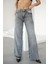 Kadın Gri Relaxed Fit Yüksek Bel Jeans 1