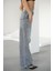 Kadın Gri Relaxed Fit Yüksek Bel Jeans 4
