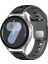 Huawei Watch Gt 3 Pro Titanium (46MM) Uyumlu 22MM Silikon KORDON-135 Gri-Siyah 1