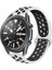 Amazfit Bip U Uyumlu 20MM Delikli Silikon Kordon-02 Beyaz-Siyah 1