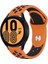 Amazfit Gts 3 Uyumlu 20MM Delikli Silikon Kordon-02 Turuncu-Siyah 1