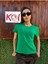 Basic Baskısız Düz Model / Kadın Yeşil Renk T-Shirt 1