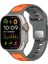 Apple Watch 5 (44MM) Uyumlu Yeni Tasarım Silikon KORDON-135 Gri-Turuncu 2