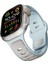 Apple Watch 8 (45MM) Uyumlu Yeni Tasarım Silikon KORDON-135 Açık Mavi-Gri 4