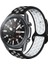 Galaxy Watch (42MM) Uyumlu 20MM Delikli Silikon Kordon-02 Siyah-Beyaz 1