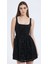 Siyah Pul Detay Askılı Elbise 4