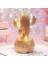 LED Işıklı Sevimli Kaktüs Dekoratif Masa Lambası Mini Biblo Gece Lambası-Gold 2