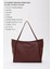 Bordo SHK90 Suni Deri Iç Bölmeli Fermuarlı El, Kol ve Omuz Shopper Çanta 3