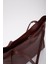 Bordo SHK90 Suni Deri Iç Bölmeli Fermuarlı El, Kol ve Omuz Shopper Çanta 6