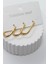 Üçlü Gold Mineli Set Çelik Küpe 2