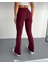 Kadın Yüksek Bel Incelten Etkili Beli Fitilli Ispanyol Paça Tayt Pantolon 6
