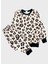Kız Çocuk Pamuklu Krem Rengi Leopar Desenli Uzun Kollu Mevsimlik Pijama Takımı 1