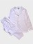 Kız Çocuk %100 Pamuklu Beyaz Pembe Çizgili Gömlek Yaka Boydan Düğmeli Mevsimlik Pijama Takımı 1