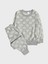 Kız Çocuk Pamuklu Şardonlu Gri Papatya Desenli Uzun Kollu Pijama Takımı 1