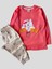 Kız Çocuk %100 Pamuklu Saat Desenli Pijama Takımı 3