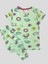 Kız Çocuk %100 Pamuklu Gökkuşağı Kedi Çilek Kalp Desenli Yeşil Kısa Kollu Yazlık Pijama Takımı 1