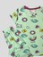 Kız Çocuk %100 Pamuklu Gökkuşağı Kedi Çilek Kalp Desenli Yeşil Kısa Kollu Yazlık Pijama Takımı 3