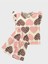 Kız Çocuk Pamuklu Pembe Kalp Leopar Desenli Kısa Kollu Şortlu Yazlık Pijama Takımı 1
