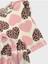Kız Çocuk Pamuklu Pembe Kalp Leopar Desenli Kısa Kollu Şortlu Yazlık Pijama Takımı 3