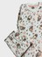 Kız Çocuk %100 Pamuklu Beyaz Baykuş Çiçek Desenli Uzun Kollu Kışlık Pijama Takımı 2