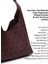 Monogram Baskılı Bordo SHK19 Suni Deri, Çıtçıtlı, Tek Bölmeli, Fermuarlı Makyaj Çantalı, El, Kol ve Omuz Çantası 7
