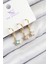 Mulvxxmd XDN02 Pirinç Zirkon Taşlı 3'lü Renkli Yıldız Model Gold Renk Kadın Küpe (Mulvix) 1