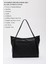 Siyah SHK90 Suni Deri Iç Bölmeli Fermuarlı El, Kol ve Omuz Shopper Çanta 3
