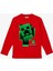 Uzun Kollu Mine Craft Creeper Inside Baskılı Unisex Çocuk Tişört 1