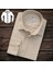 Linen Keten Klasik %100 Cotton Uzun Kollu Terletmeyen Tek Cepli Kapaklı Krem Gömlek (Regular Kalıp) 1
